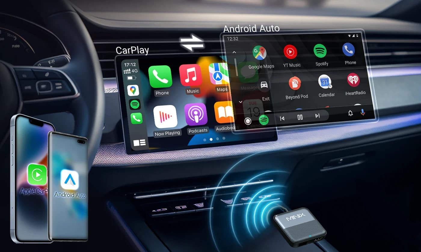 Adaptador 3 en 1 MINIX CA361 Plus para CarPlay y Android Auto HDMI 2K