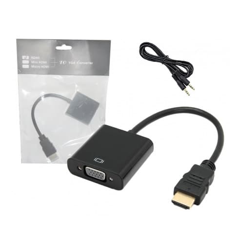 Adaptador HDMI Macho a VGA Hembra con Audio
