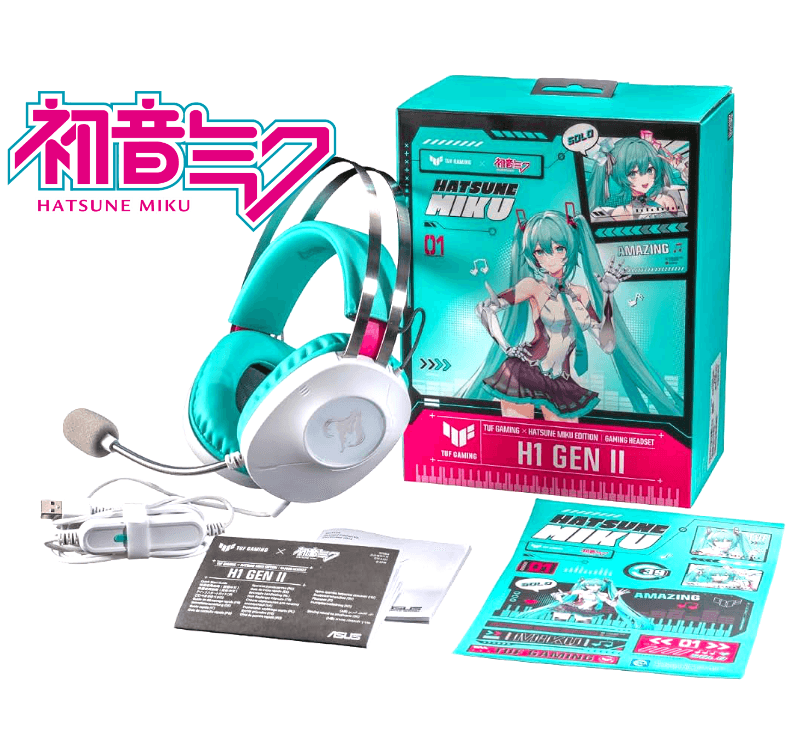 Audífonos Asus TUF Gaming H1 Gen II Sonido Virtual 7.1 Hatsune Miku