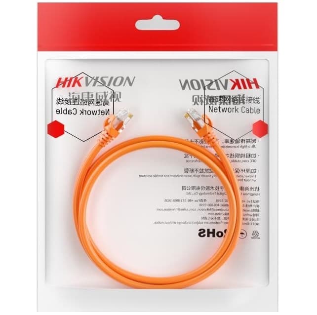 Cable UTP Hikvision DS-1NP6UEC0 Cat.6 1m Naranja