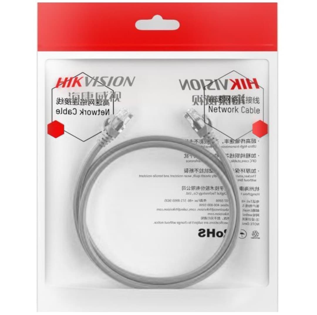 Cable Patchcord Hikvision Cat6 Gris 10 Metros