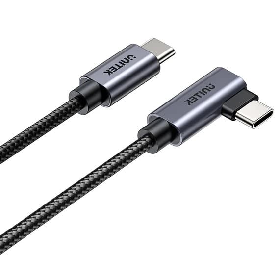 Cable Unitek USB-C a USB-C 90 grados PD 100w 2m