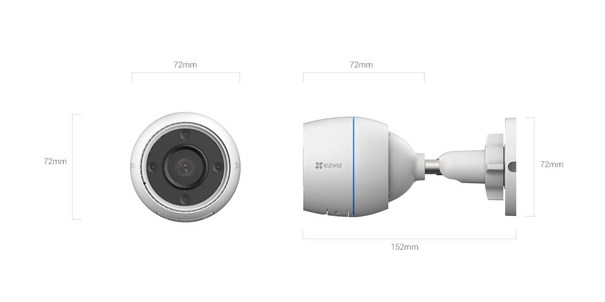 Cámara IP Wi-Fi Ezviz H3c Color 3MP 2K bullet de exterior