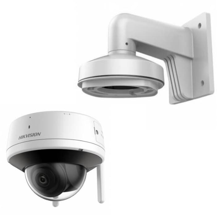 Cámara IP Wi-Fi Hikvision 2MP Domo Exterior + Soporte de Pared