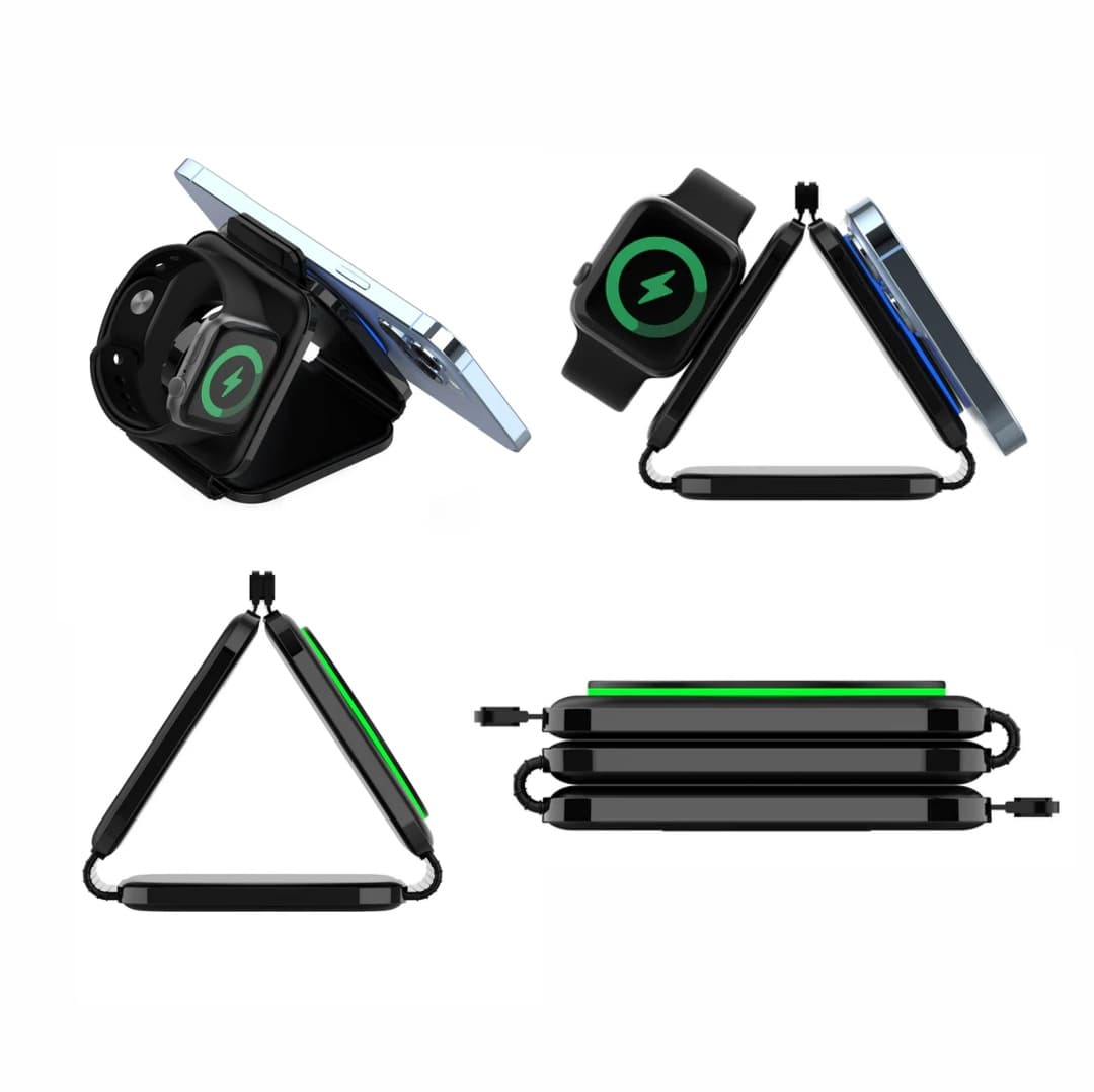 Cargador Inalámbrico Unitek 3 en 1 Plegable 15W MagSafe