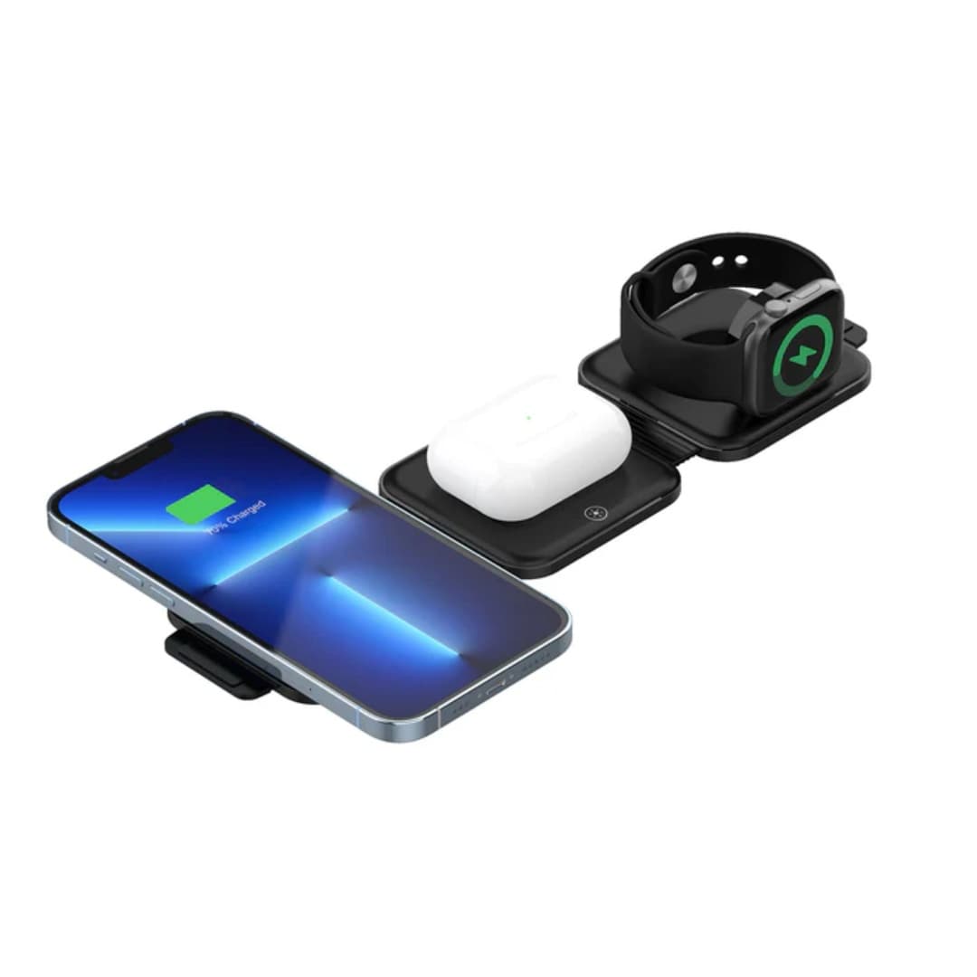 Cargador Inalámbrico Unitek 3 en 1 Plegable 15W MagSafe