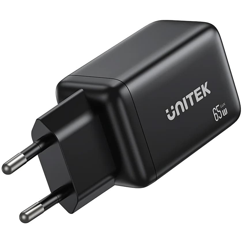 Cargador Unitek Zeno 65W 3 Puertos GaN USB-C y USB-A