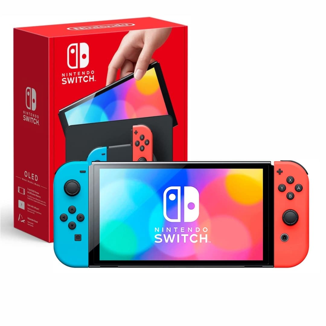 Consola Nintendo Switch OLED Neon Pantalla 7" Azul y Rojo
