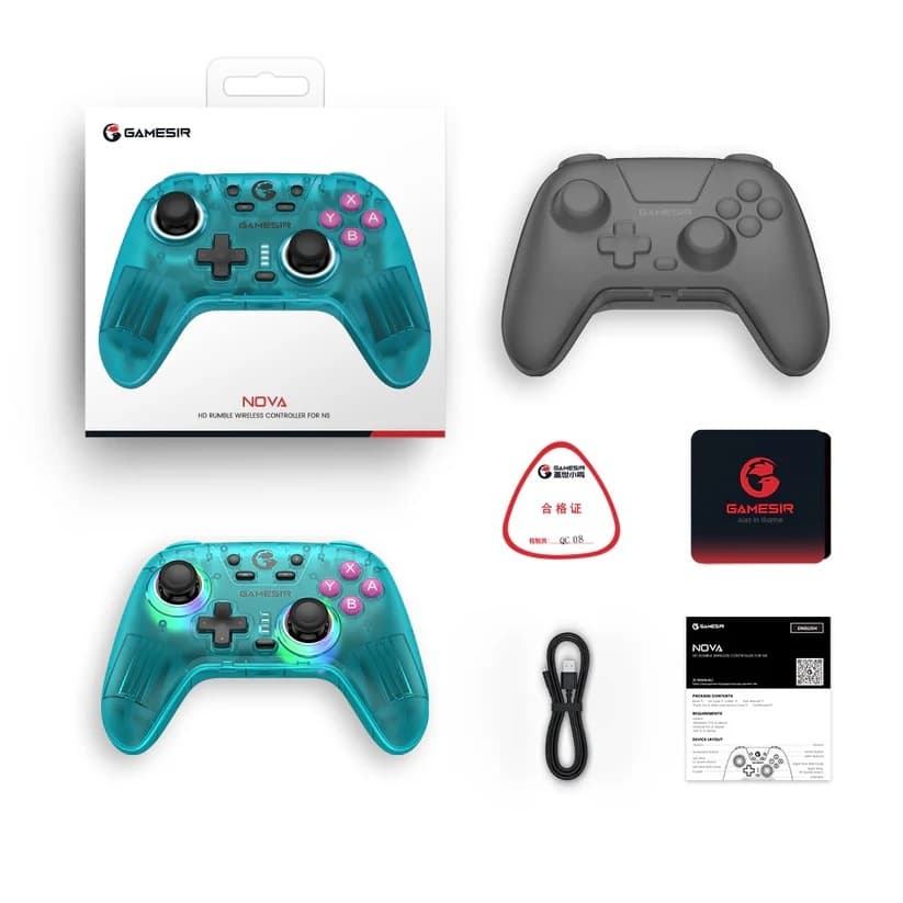 Joystick GameSir Super Nova HD Rumble Verde Azulado