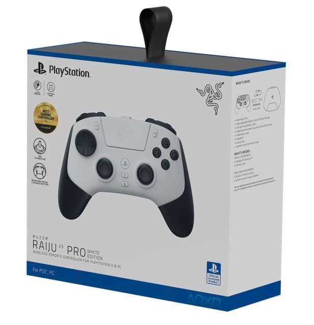Control Razer Raiju V3 Pro PS5 &amp; PC blanco