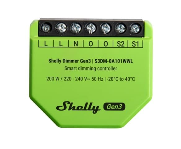 Dimmer Shelly Gen3 PM Medición Potencia Wi-Fi