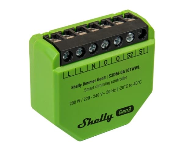 Dimmer Shelly Gen3 PM Medición Potencia Wi-Fi