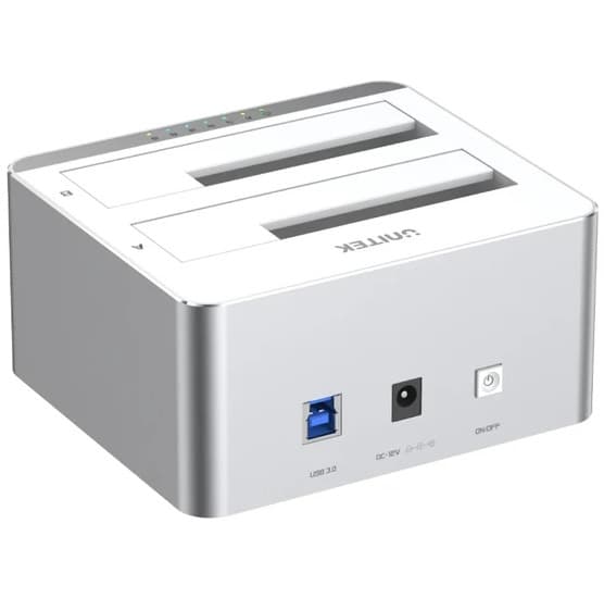 Dock Station Unitek Doble Bahía SATA 10Gbps para Discos 2.5 y 3.5