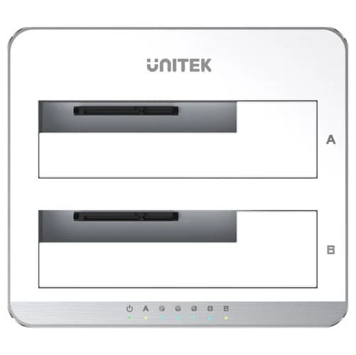 Dock Station Unitek Doble Bahía SATA 10Gbps para Discos 2.5 y 3.5