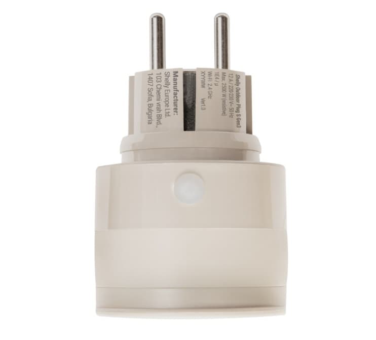 Enchufe Smart Shelly Plug S Gen3 PM Wi-Fi Exterior