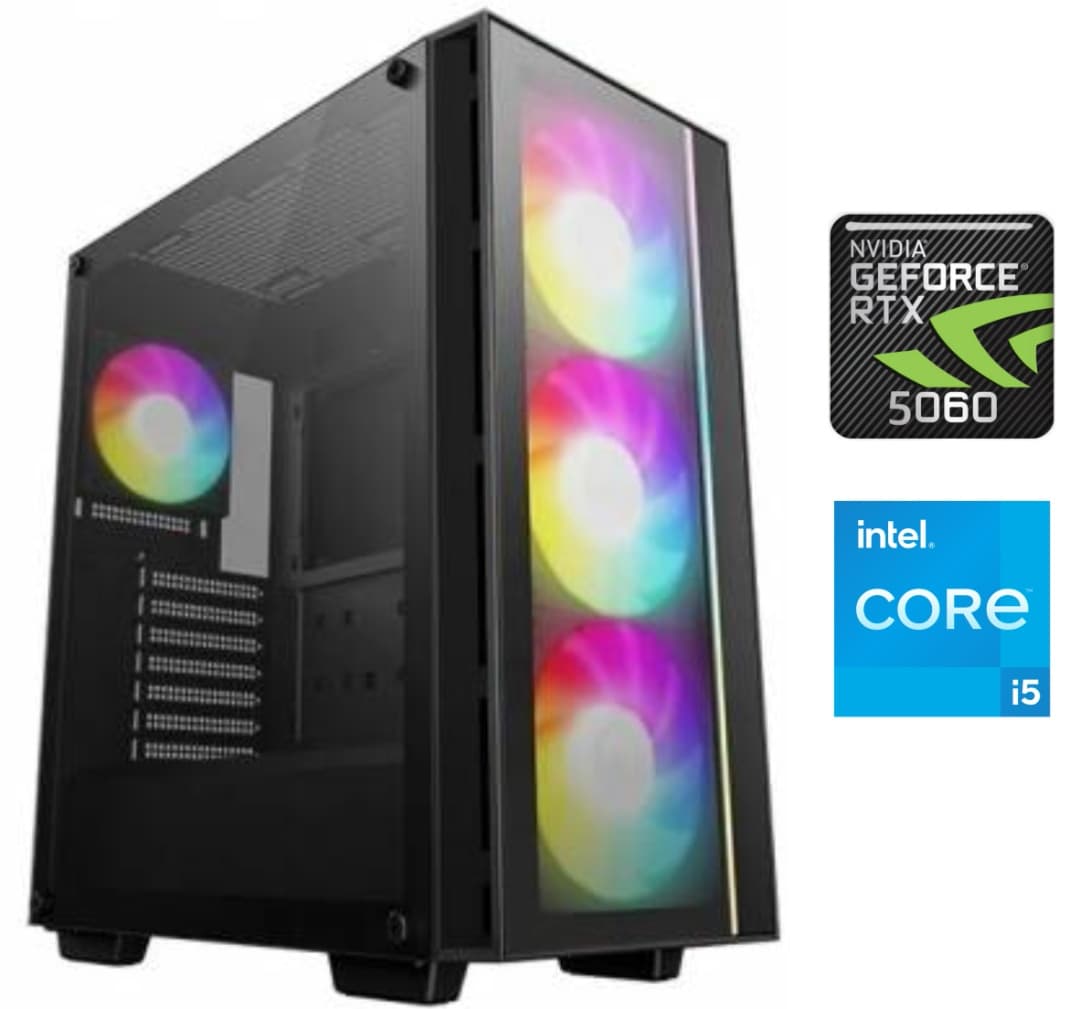 Equipo Gamer Core i5 14400F, 16GB, 1TB NVMe, RTX 5060 8GB