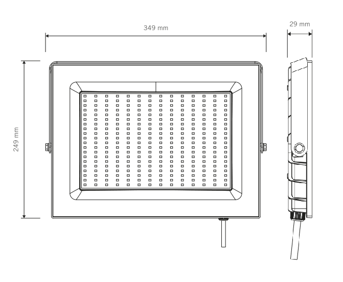 Foco LED Vivion 200W IP65 Luz Fría Negro