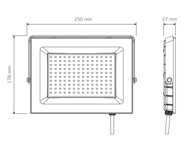 Foco LED Vivion 100W IP65 Luz Fría Negro