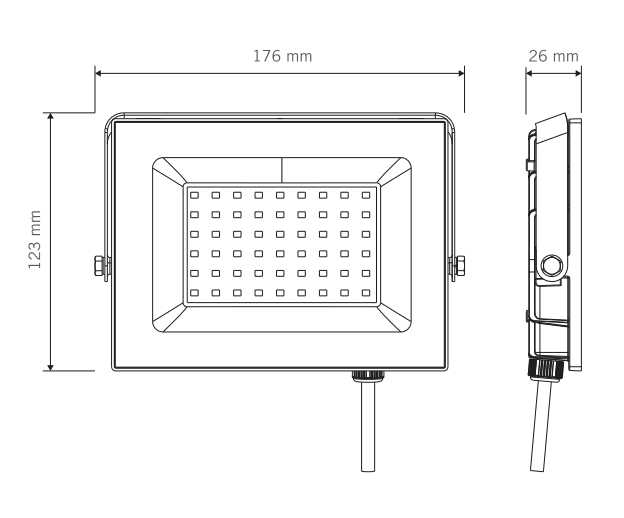 Foco LED Vivion 50W IP65 Luz Fría Negro