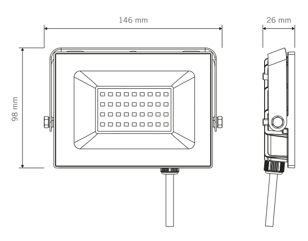 Foco LED Vivion 30W IP65 Luz Fría Negro