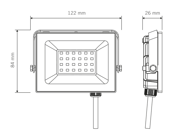 Foco LED Vivion 20W IP65 Luz Fría Negro