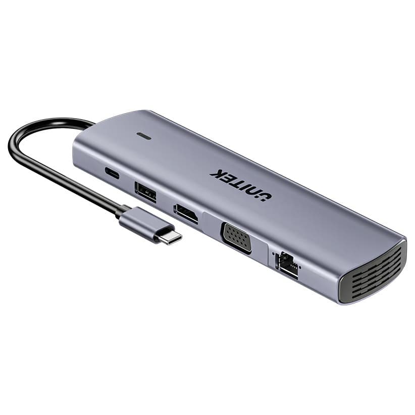 HUB USB-C Unitek 11 en 1 Dual Display 100W PD 4K