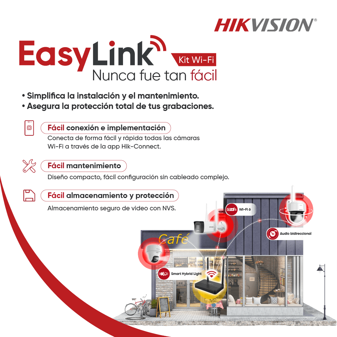 Kit de Vigilancia Wi-Fi Hikvision 2MP 2 Cámaras Bullet