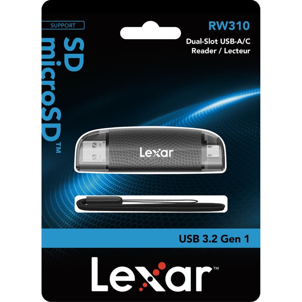 Lector de memoria Lexar LRW310X Dual-Slot USB-A y USB-C