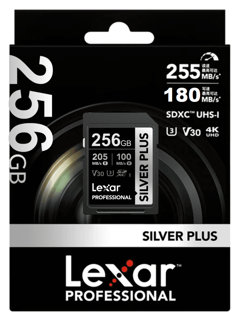 Memoria SDXC Lexar Silver Plus 256GB UHS-I U3 V30
