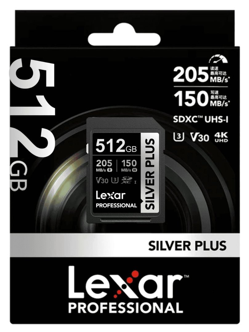 Memoria SDXC Lexar Silver Plus 512GB UHS-I U3 V30