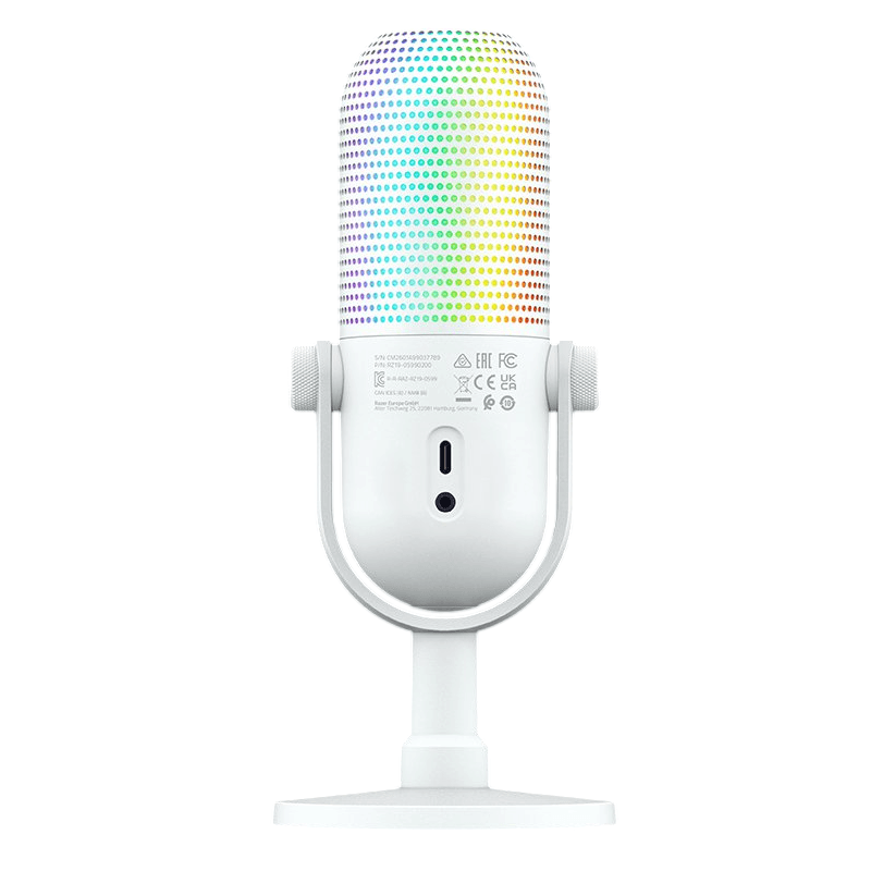 Micrófono Razer Seiren V3 Chroma 32-Bit DSP RGB USB blanco