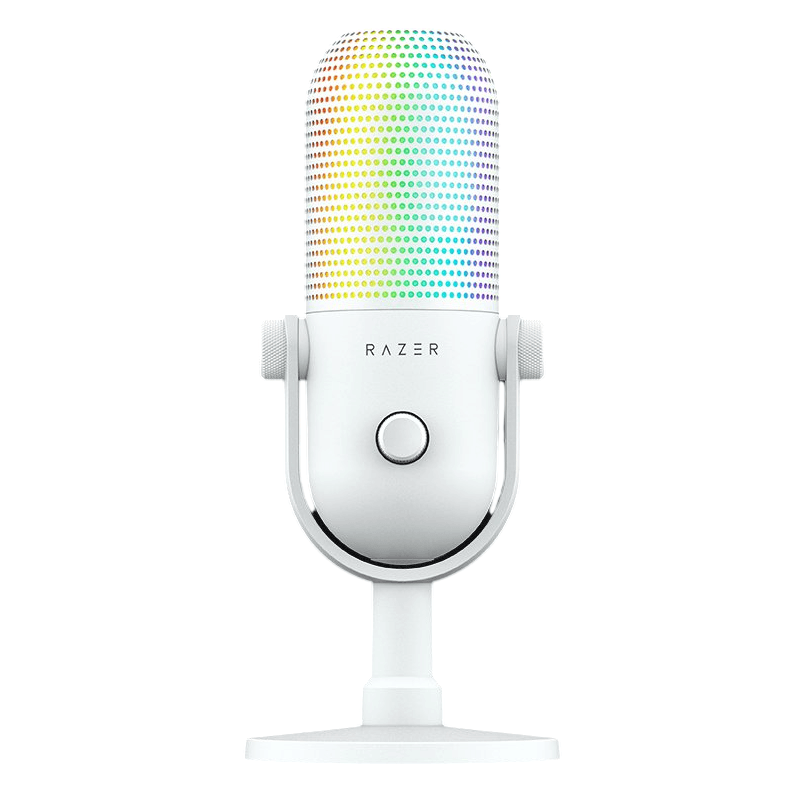 Micrófono Razer Seiren V3 Chroma 32-Bit DSP RGB USB blanco