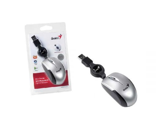 Mini Mouse Genius Retráctil USB Plateado