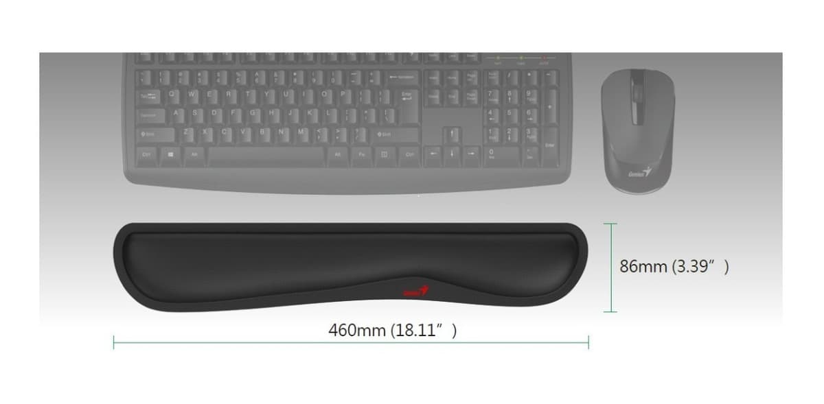MousePad Genius G-WP 100 Ergonómico Negro