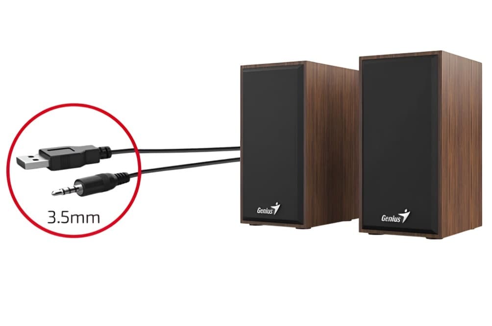 Parlantes Genius 2.0 SP-HF180 6W USB Madera