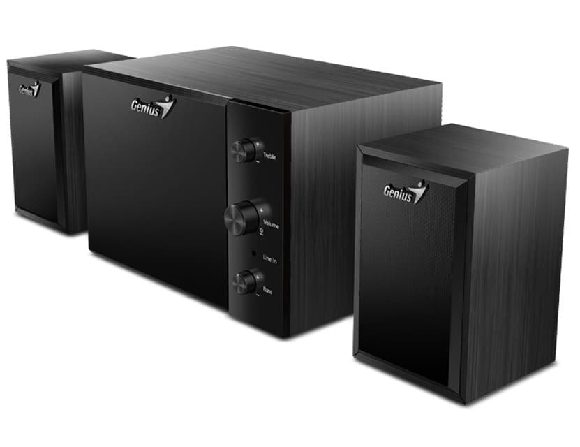 Parlantes Genius SW-2.1 350 15W Madera Negro