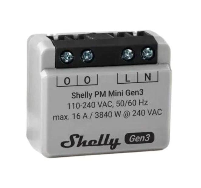 Relé Shelly Mini 1PM GEN3 Wi-Fi Medición de Consumo 16A
