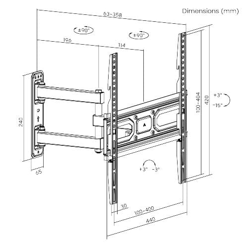 Soporte para TV móvil hasta 55'' 35kg
