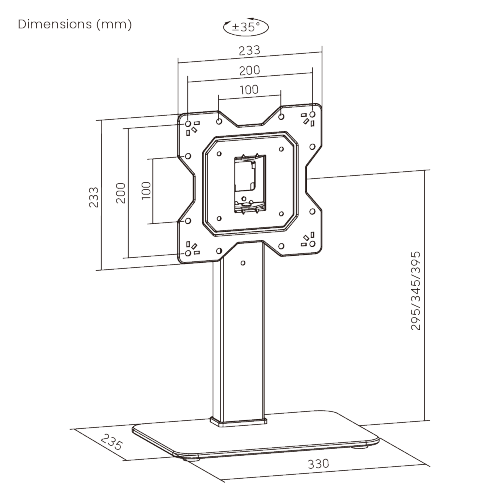 Soporte de escritorio Brateck giratorio hasta 43"