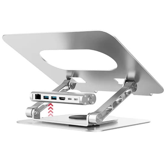 Soporte Notebook Unitek D1109C HUB USB-C Desmontable 360°