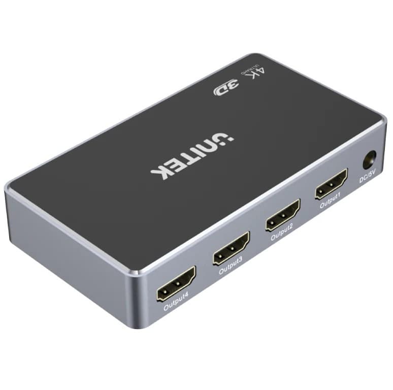 Splitter HDMI Unitek 4K 1 Entrada 4 Salidas