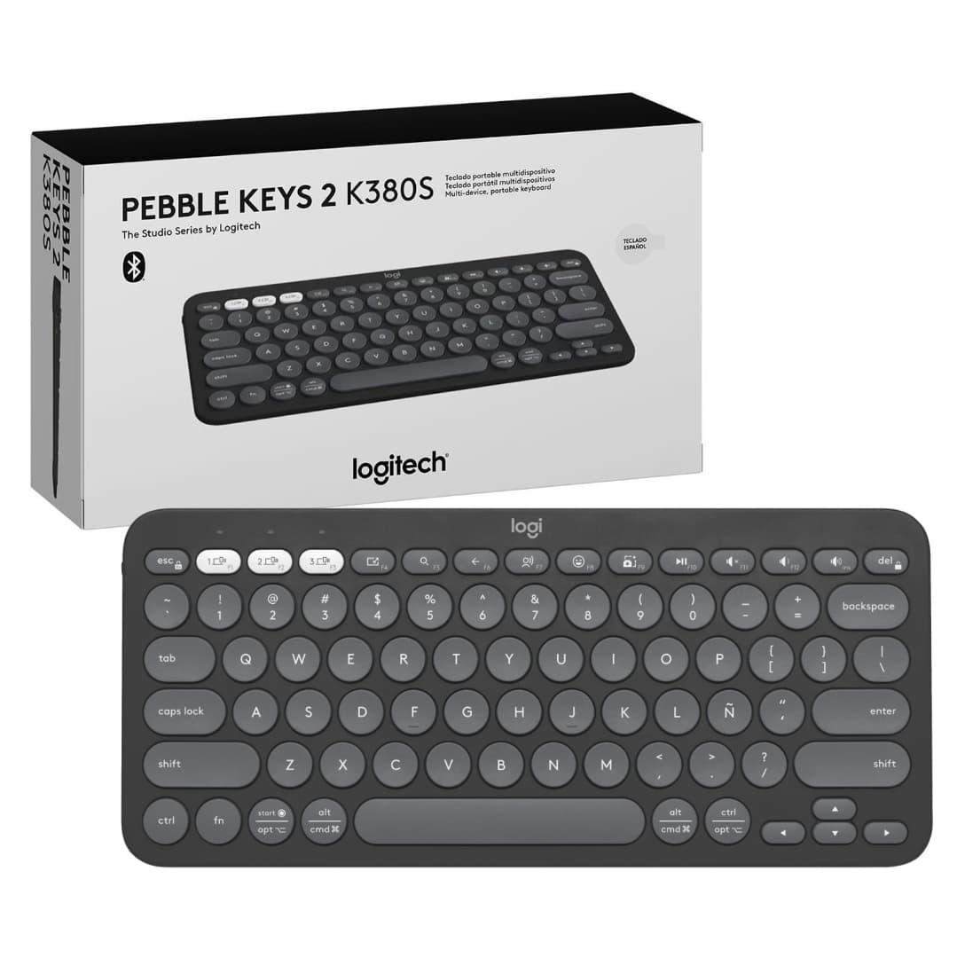 Teclado Logitech K380S Pebble Keys 2 Bluetooth Grafito