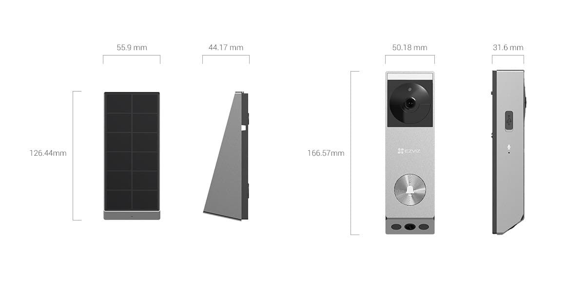 Timbre Inteligente Ezviz EP3x Pro 2K Doble Vista a Batería