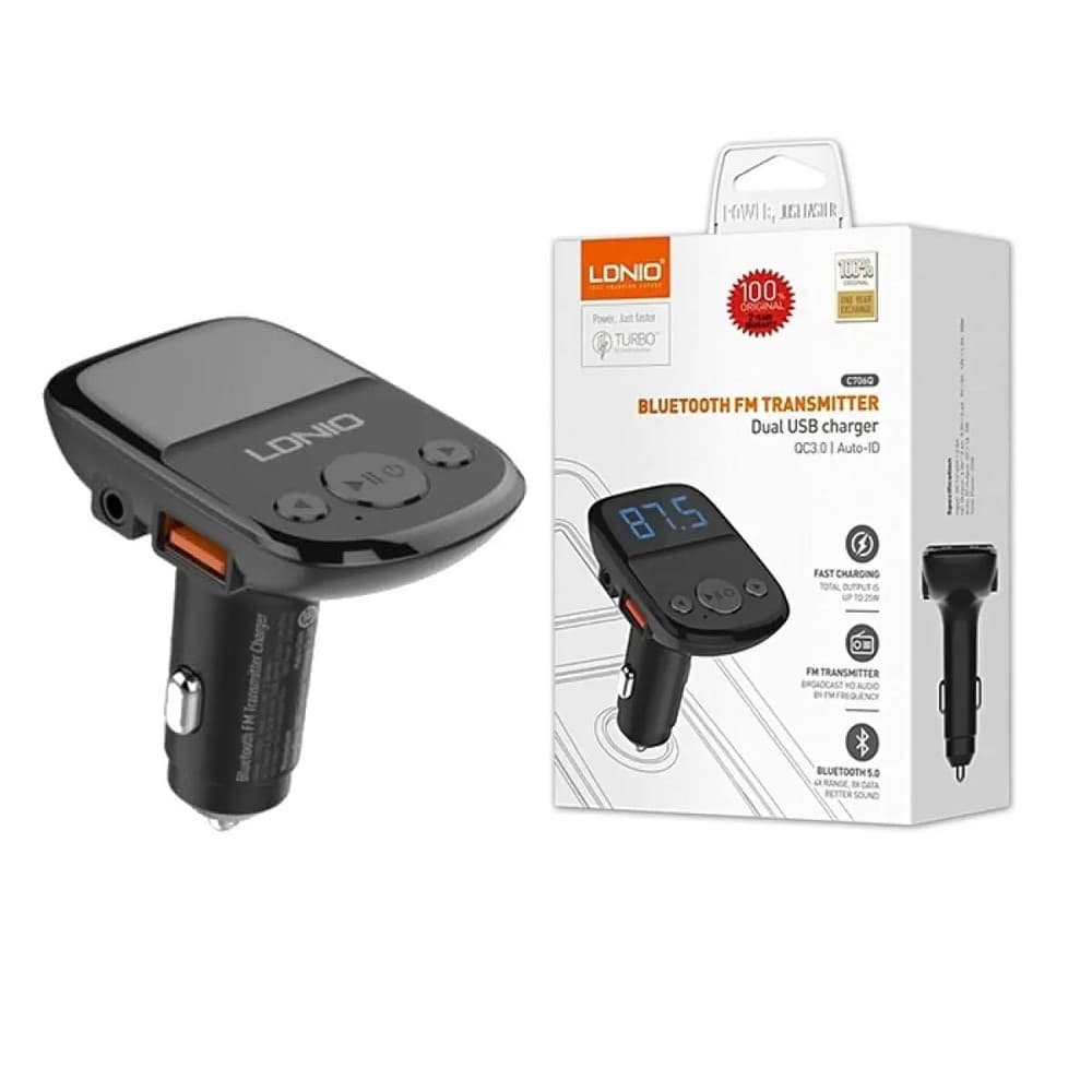 Cargador LDNIO Vehicular Bluetooth FM
