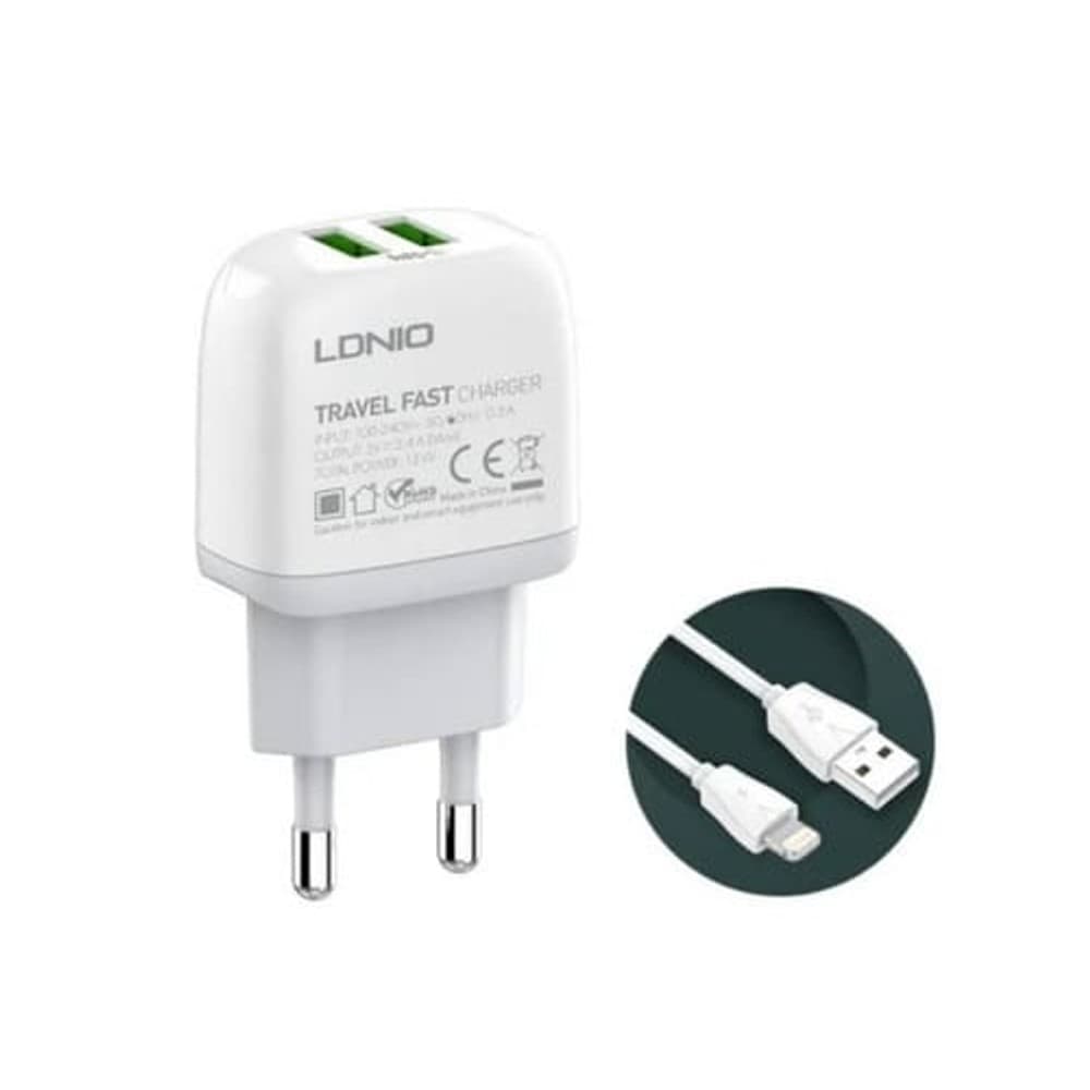 Cargador Pared LDNIO 12W Tipo Lightning