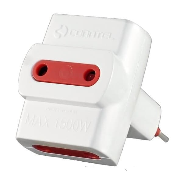 Adaptador de Corriente Conatel 3x2L a Ficha 2L 100-240V Blanco