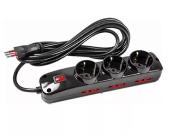 Alargue Conatel 3m 3xSchuko 6x3L 2500W Negro