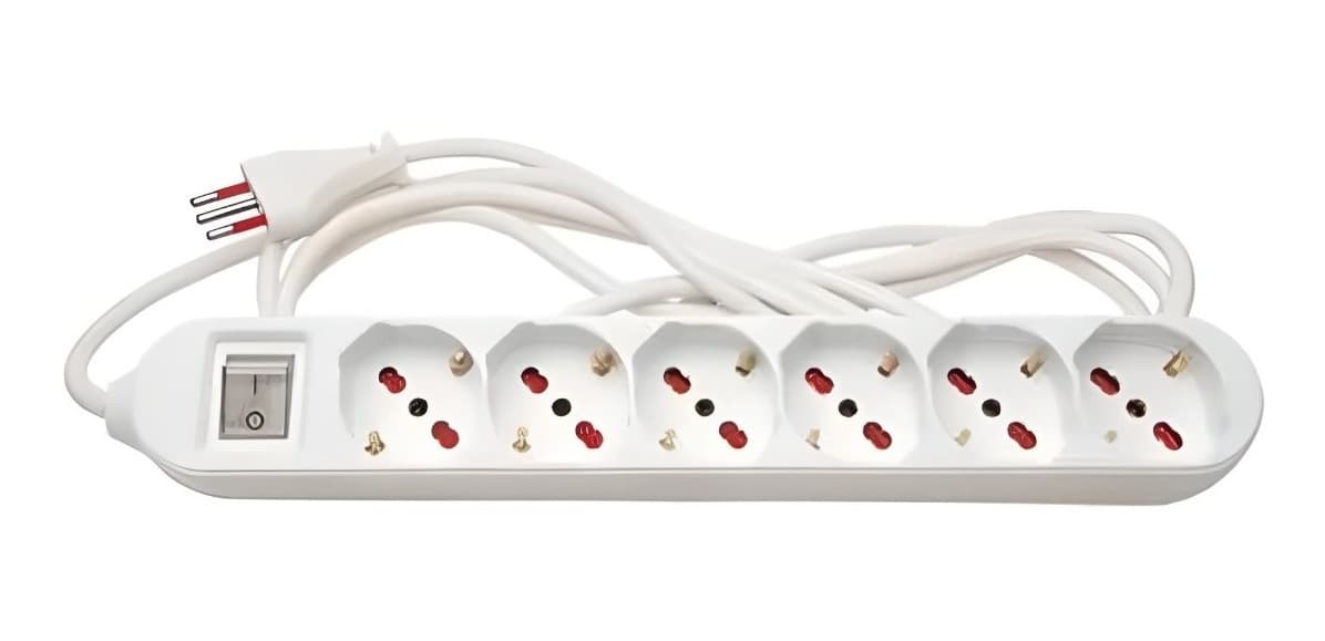 Alargue Conatel 6x Schuko 2500W 3m Blanco