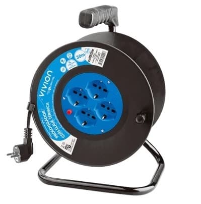 Alargue Carrete Conatel 30m 4xSchuko 2500W