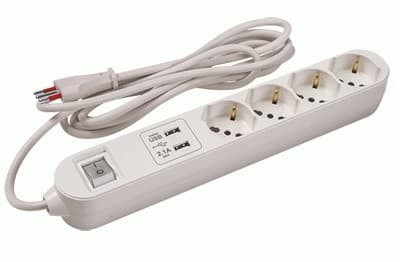 Alargue Conatel 3m 4xSchuko 2xUSB Blanco
